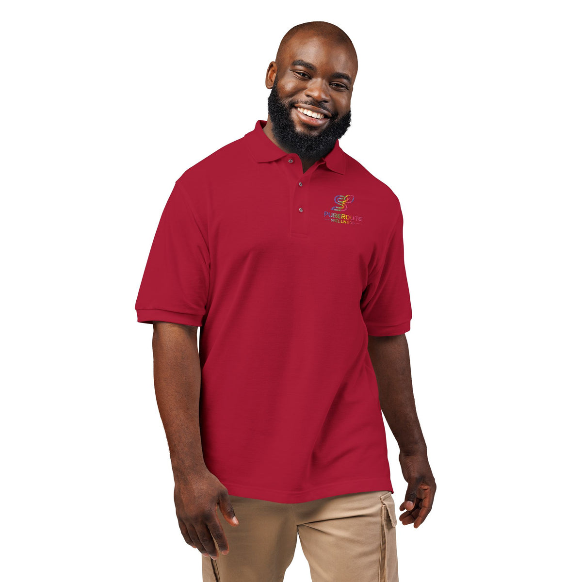 Embroidered Colorful Logo Polo Shirt