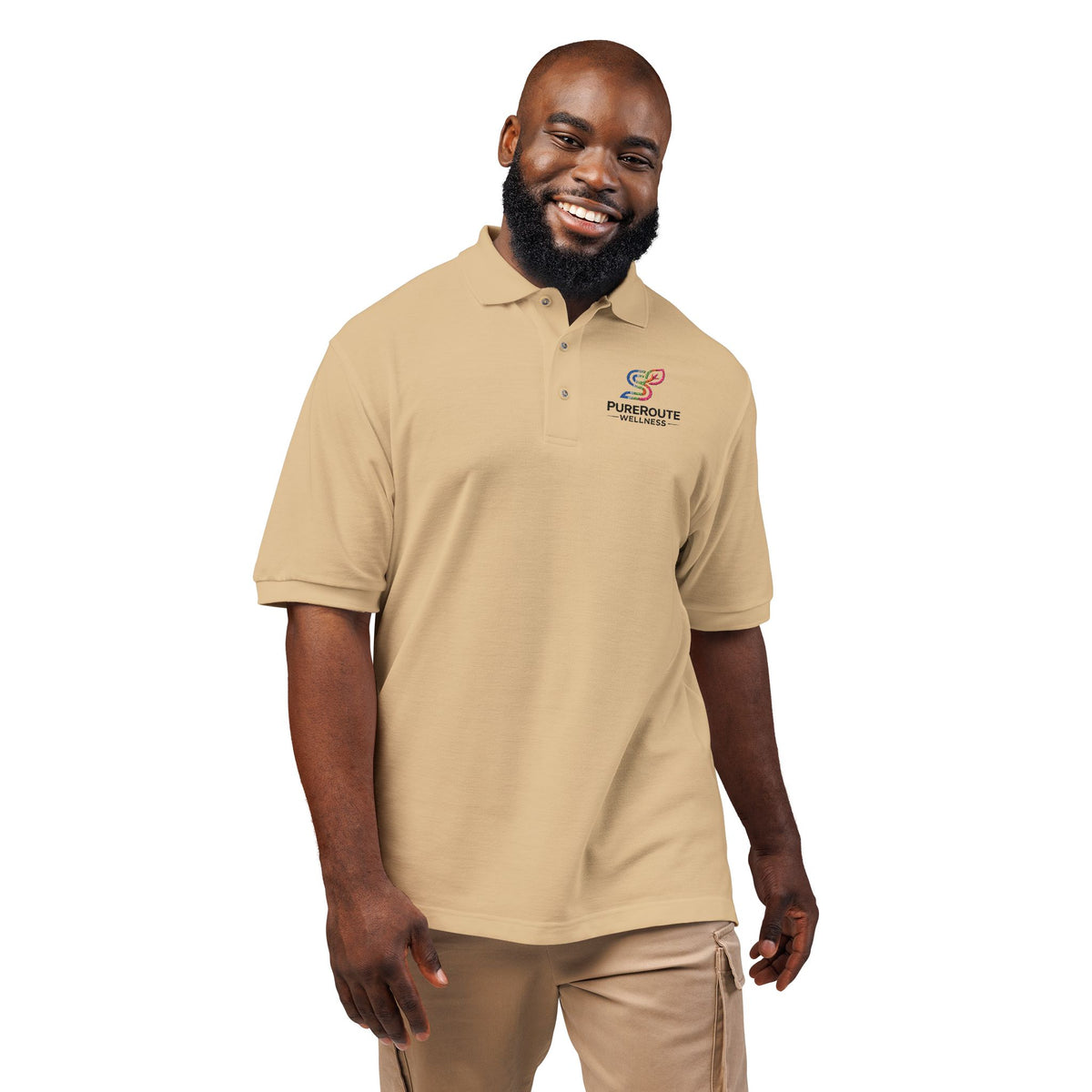 Pursuit of Wellness Embroidered Polo Shirt