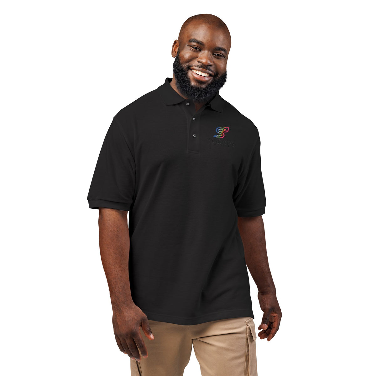 Pursuit of Wellness Embroidered Polo Shirt