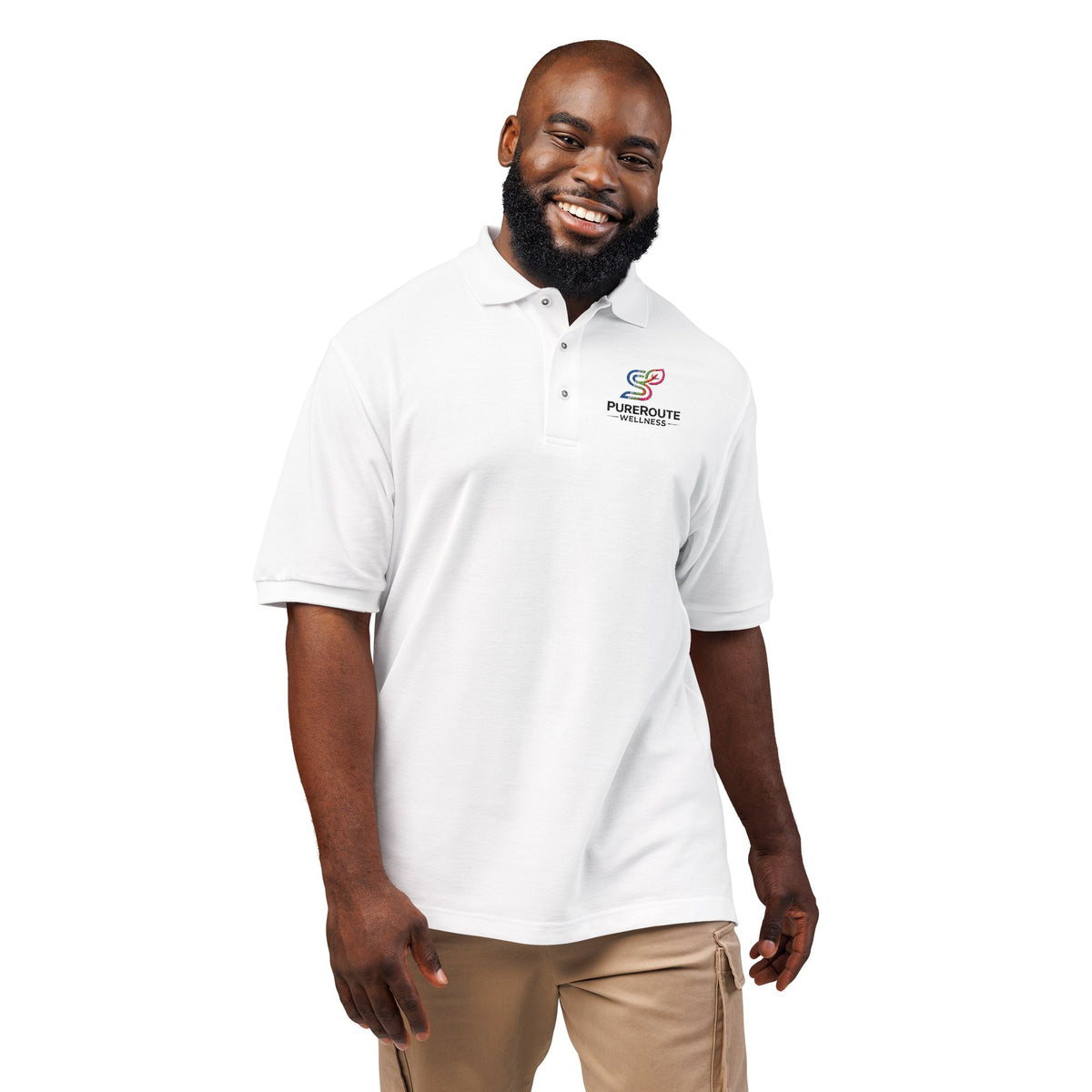 Pursuit of Wellness Embroidered Polo Shirt
